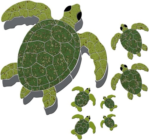 Turtle group ceramic swimming - group,