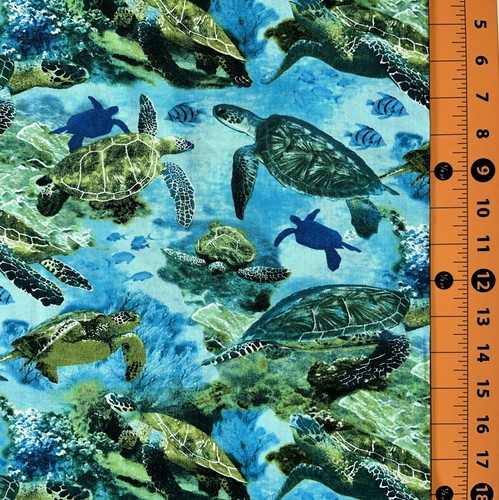 Animal fabric green blue - |,
