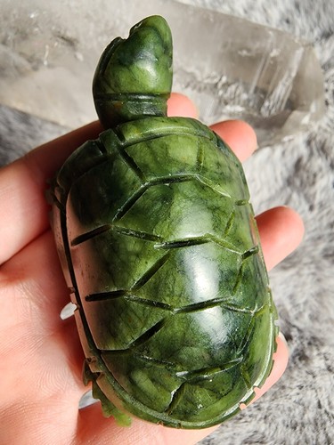 Green jade stone turtle - jade,