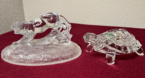Clear glass turtle - glass, green