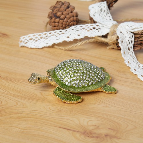 Green turtle trinket box - trinket,